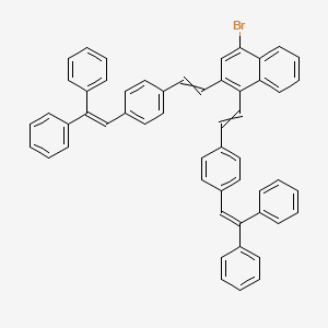 molecular formula C54H39Br B12535915 4-Bromo-1,2-bis{2-[4-(2,2-diphenylethenyl)phenyl]ethenyl}naphthalene CAS No. 675818-26-5