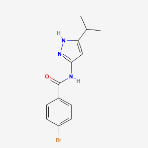 molecular formula C13H14BrN3O B12535925 Benzamide, 4-bromo-N-[5-(1-methylethyl)-1H-pyrazol-3-yl]- CAS No. 714230-83-8