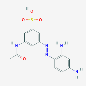 molecular formula C14H15N5O4S B12535963 Benzenesulfonic acid, 3-(acetylamino)-5-[2-(2,4-diaminophenyl)diazenyl]- CAS No. 681462-60-2