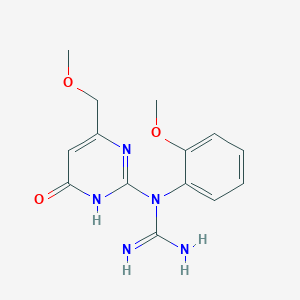 molecular formula C14H17N5O3 B12535974 N-[6-(Methoxymethyl)-4-oxo-1,4-dihydropyrimidin-2-yl]-N-(2-methoxyphenyl)guanidine CAS No. 685113-53-5