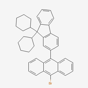 molecular formula C39H37Br B12536071 9-Bromo-10-(9,9-dicyclohexyl-9H-fluoren-2-YL)anthracene CAS No. 817642-17-4