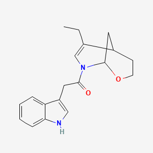 molecular formula C19H22N2O2 B12536097 1-(6-Ethyl-2-oxa-8-azabicyclo[3.3.1]non-6-en-8-yl)-2-(1H-indol-3-yl)ethan-1-one CAS No. 675874-87-0