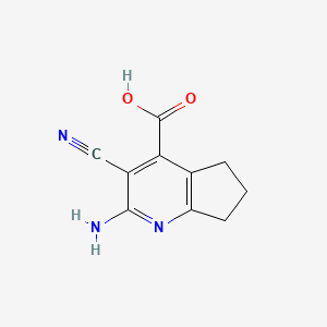 molecular formula C10H9N3O2 B12536099 2-amino-3-cyano-6,7-dihydro-5H-cyclopenta[b]pyridine-4-carboxylic acid CAS No. 750589-36-7