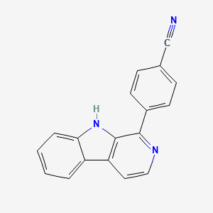 molecular formula C18H11N3 B12536114 4-(9H-pyrido[3,4-b]indol-1-yl)benzonitrile 