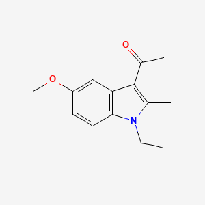 molecular formula C14H17NO2 B12536141 Ethanone, 1-(1-ethyl-5-methoxy-2-methyl-1H-indol-3-yl)- CAS No. 141969-66-6