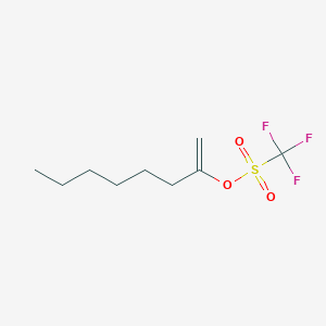 molecular formula C9H15F3O3S B12536272 2-(Trifluoromethylsulfonyloxy)-1-octene 