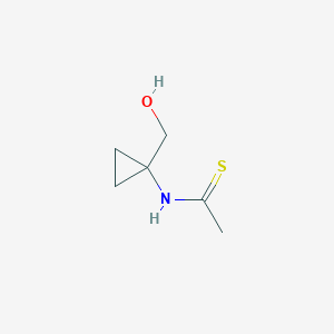 molecular formula C6H11NOS B12536283 N-[1-(Hydroxymethyl)cyclopropyl]ethanethioamide CAS No. 820252-91-3