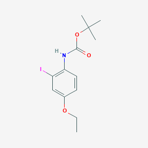molecular formula C13H18INO3 B12536326 Carbamic acid, (4-ethoxy-2-iodophenyl)-, 1,1-dimethylethyl ester CAS No. 835873-11-5