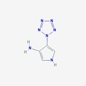 molecular formula C4H5N7 B12536360 4-(1H-Pentazol-1-yl)-1H-pyrrol-3-amine CAS No. 652148-79-3