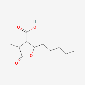 molecular formula C11H18O4 B1253642 4-methyl-5-oxo-2-pentyloxolane-3-carboxylic acid 