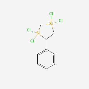 molecular formula C9H10Cl4Si2 B12536480 1,1,3,3-Tetrachloro-4-phenyl-1,3-disilolane CAS No. 653603-28-2