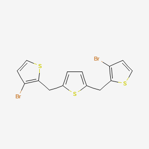 molecular formula C14H10Br2S3 B12536506 Thiophene, 2,5-bis[(3-bromo-2-thienyl)methyl]- CAS No. 676996-56-8