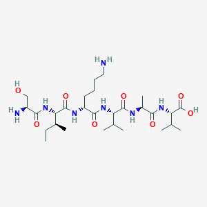 molecular formula C28H53N7O8 B12536510 L-Seryl-L-isoleucyl-D-lysyl-L-valyl-L-alanyl-L-valine CAS No. 655230-55-0