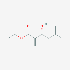 molecular formula C10H18O3 B12536523 Ethyl (3R)-3-hydroxy-5-methyl-2-methylidenehexanoate CAS No. 652980-25-1