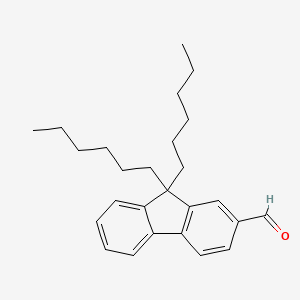 molecular formula C26H34O B12536537 9,9-Dihexyl-9H-fluorene-2-carbaldehyde CAS No. 793694-96-9