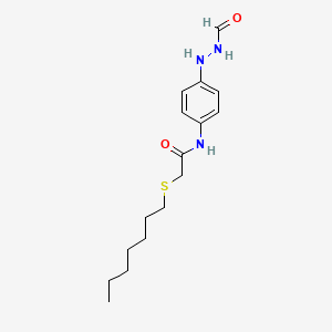 molecular formula C16H25N3O2S B12536552 N-[4-(2-Formylhydrazinyl)phenyl]-2-(heptylsulfanyl)acetamide CAS No. 142031-34-3
