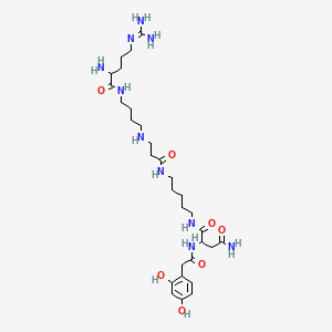 molecular formula C30H52N10O7 B1253662 N-[5-[3-[4-[[2-amino-5-(diaminomethylideneamino)pentanoyl]amino]butylamino]propanoylamino]pentyl]-2-[[2-(2,4-dihydroxyphenyl)acetyl]amino]butanediamide 