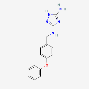 molecular formula C15H15N5O B12536633 N~3~-[(4-Phenoxyphenyl)methyl]-1H-1,2,4-triazole-3,5-diamine CAS No. 819076-75-0