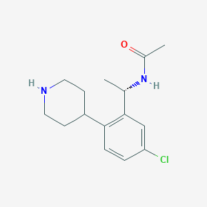 molecular formula C15H21ClN2O B12536635 N-[(1S)-1-(5-Chloro-2-Piperidin-4-Ylphenyl)Ethyl]Acetamide Hydrochloride CAS No. 773842-93-6