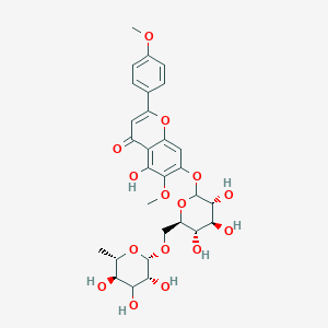 5-hydroxy-6-methoxy-2-(4-methoxyphenyl)-7-[(3R,4S,5S,6R)-3,4,5-trihydroxy-6-[[(2S,3R,5R,6S)-3,4,5-trihydroxy-6-methyloxan-2-yl]oxymethyl]oxan-2-yl]oxychromen-4-one