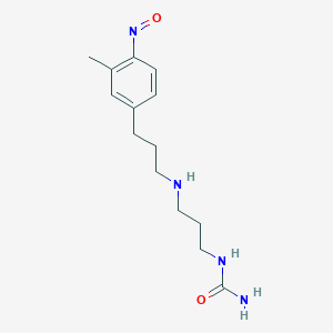 molecular formula C14H22N4O2 B12537015 N-(3-{[3-(3-Methyl-4-nitrosophenyl)propyl]amino}propyl)urea CAS No. 142031-44-5