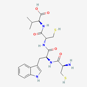 molecular formula C22H31N5O5S2 B12537021 L-Valine, L-cysteinyl-L-tryptophyl-L-cysteinyl- CAS No. 654054-56-5