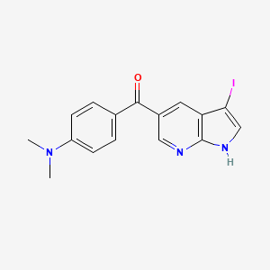 molecular formula C16H14IN3O B12537098 Methanone, [4-(dimethylamino)phenyl](3-iodo-1H-pyrrolo[2,3-b]pyridin-5-yl)- 