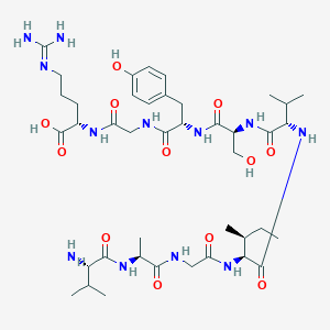 molecular formula C41H68N12O12 B12537106 L-Valyl-L-alanylglycyl-L-isoleucyl-L-valyl-L-seryl-L-tyrosylglycyl-N~5~-(diaminomethylidene)-L-ornithine CAS No. 668421-83-8