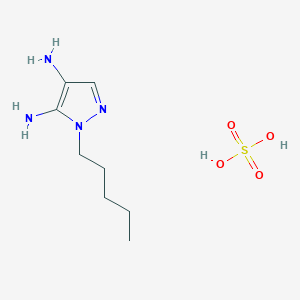 molecular formula C8H18N4O4S B12537117 2-Pentylpyrazole-3,4-diamine;sulfuric acid CAS No. 667940-96-7