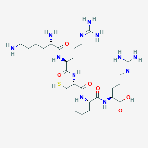 molecular formula C27H54N12O6S B12537295 L-Lysyl-N~5~-(diaminomethylidene)-L-ornithyl-L-cysteinyl-L-leucyl-N~5~-(diaminomethylidene)-L-ornithine CAS No. 667412-07-9