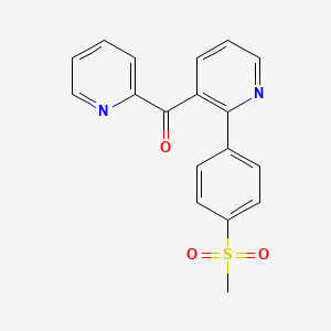 molecular formula C18H14N2O3S B12537319 Methanone, [2-[4-(methylsulfonyl)phenyl]-3-pyridinyl]-2-pyridinyl- CAS No. 654058-74-9