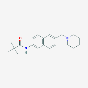 molecular formula C21H28N2O B12537349 Propanamide, 2,2-dimethyl-N-[6-(1-piperidinylmethyl)-2-naphthalenyl]- CAS No. 832102-22-4