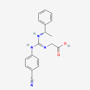 molecular formula C18H18N4O2 B1253751 Glycine, N-(((4-cyanophenyl)amino)((1-phenylethyl)amino)methylene)-, (S)- CAS No. 116869-20-6