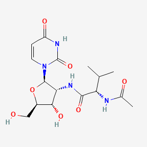 molecular formula C16H24N4O7 B12537577 (2S)-2-acetamido-N-[(2R,3R,4S,5R)-2-(2,4-dioxopyrimidin-1-yl)-4-hydroxy-5-(hydroxymethyl)oxolan-3-yl]-3-methylbutanamide CAS No. 673486-13-0