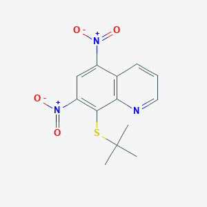 molecular formula C13H13N3O4S B12537624 Quinoline, 8-[(1,1-dimethylethyl)thio]-5,7-dinitro- CAS No. 653570-16-2