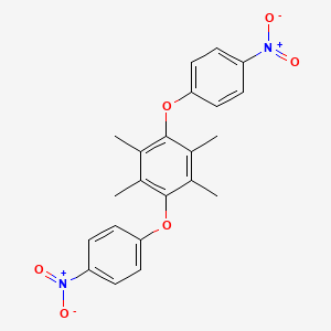 molecular formula C22H20N2O6 B12537682 1,1'-[(2,3,5,6-Tetramethyl-1,4-phenylene)bis(oxy)]bis(4-nitrobenzene) CAS No. 142347-52-2