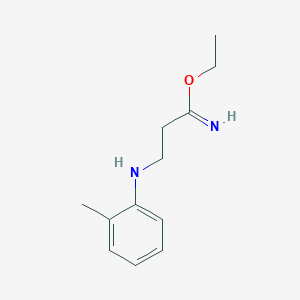 molecular formula C12H18N2O B12537703 Ethyl 3-[(2-methylphenyl)amino]propanimidate CAS No. 801196-08-7