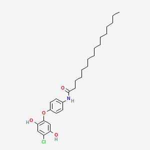 molecular formula C28H40ClNO4 B12537816 N-[4-(4-Chloro-2,5-dihydroxyphenoxy)phenyl]hexadecanamide CAS No. 142936-08-1