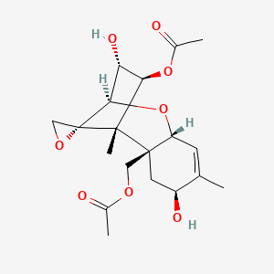 molecular formula C19H26O8 B1253782 [(1S,2R,4S,7R,9R,10R,11S,12R)-11-acetyloxy-4,10-dihydroxy-1,5-dimethylspiro[8-oxatricyclo[7.2.1.02,7]dodec-5-ene-12,2'-oxirane]-2-yl]methyl acetate 