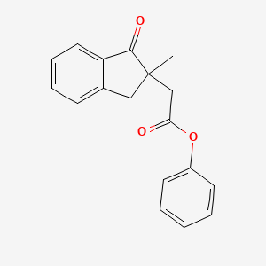 molecular formula C18H16O3 B12537828 Phenyl (2-methyl-1-oxo-2,3-dihydro-1H-inden-2-yl)acetate CAS No. 651715-71-8