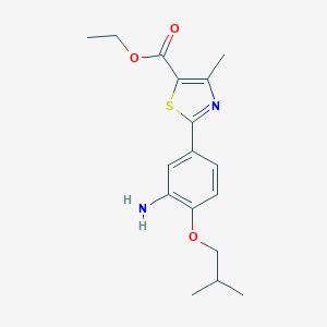 molecular formula C17H22N2O3S B125379 2-[3-Amino-4-(2-methylpropoxy)phenyl]-4-methyl-5-thiazolecarboxylic acid ethyl ester CAS No. 144060-92-4
