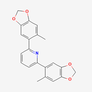 molecular formula C21H17NO4 B12537949 2,6-Bis(6-methyl-2H-1,3-benzodioxol-5-yl)pyridine CAS No. 697284-17-6