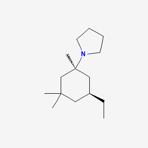 molecular formula C15H29N B12537983 1-[(1S,5S)-5-ethyl-1,3,3-trimethylcyclohexyl]pyrrolidine CAS No. 685088-18-0