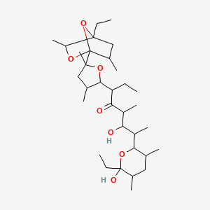 molecular formula C33H58O7 B1253800 3-[5-(4-ethyl-3,6-dimethyl-2,7-dioxabicyclo[2.2.1]heptan-1-yl)-3,5-dimethyloxolan-2-yl]-7-(6-ethyl-6-hydroxy-3,5-dimethyloxan-2-yl)-6-hydroxy-5-methyloctan-4-one CAS No. 97671-94-8