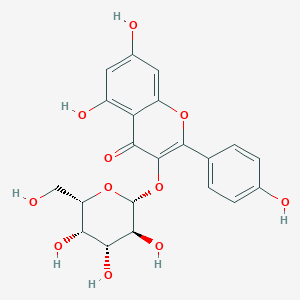 molecular formula C21H20O11 B1253804 5,7-dihydroxy-2-(4-hydroxyphenyl)-3-[(2R,3S,4R,5S,6S)-3,4,5-trihydroxy-6-(hydroxymethyl)oxan-2-yl]oxychromen-4-one 