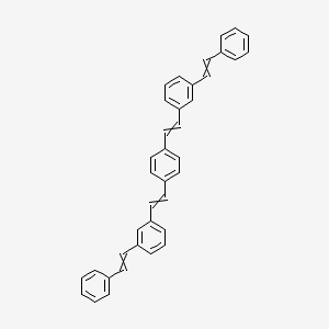 molecular formula C38H30 B12538046 1,1'-{1,4-Phenylenebis[(ethene-2,1-diyl)-3,1-phenyleneethene-2,1-diyl]}dibenzene CAS No. 676123-09-4