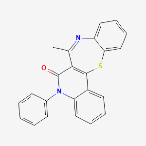 molecular formula C23H16N2OS B12538203 7-Methyl-5-phenylquinolino[4,3-b][1,5]benzothiazepin-6-one 