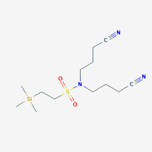 molecular formula C13H25N3O2SSi B12538213 Ethanesulfonamide, N,N-bis(3-cyanopropyl)-2-(trimethylsilyl)- CAS No. 652130-72-8