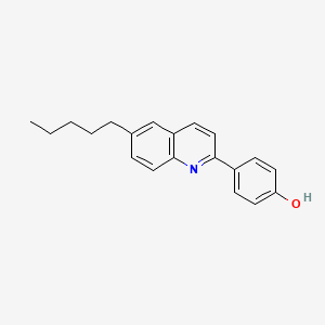 molecular formula C20H21NO B12538222 Phenol, 4-(6-pentyl-2-quinolinyl)- CAS No. 869885-36-9