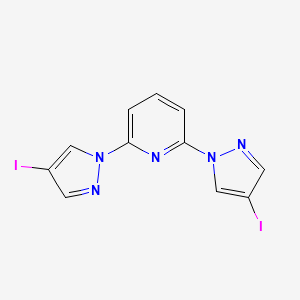 molecular formula C11H7I2N5 B12538293 Pyridine, 2,6-bis(4-iodo-1H-pyrazol-1-yl)- CAS No. 864168-15-0